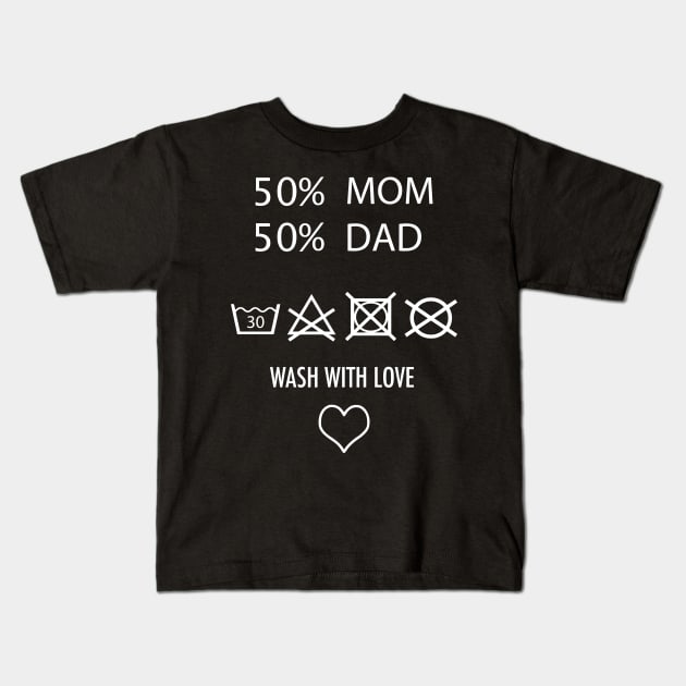 Baby - 50% Mom and 50% Dad = Love - Cute Pregnancy kids Gift Kids T-Shirt by Shirtbubble